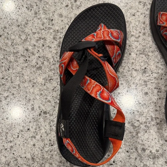 Chaco Black Sandal Patterned Z-Strap Toe Loop Women’s 8 MADE IN USA - Picture 6 of 10